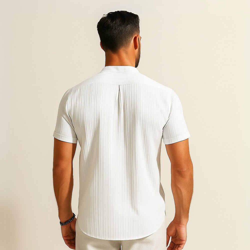 Camisa de Linho Listrada Old Money Richelieu