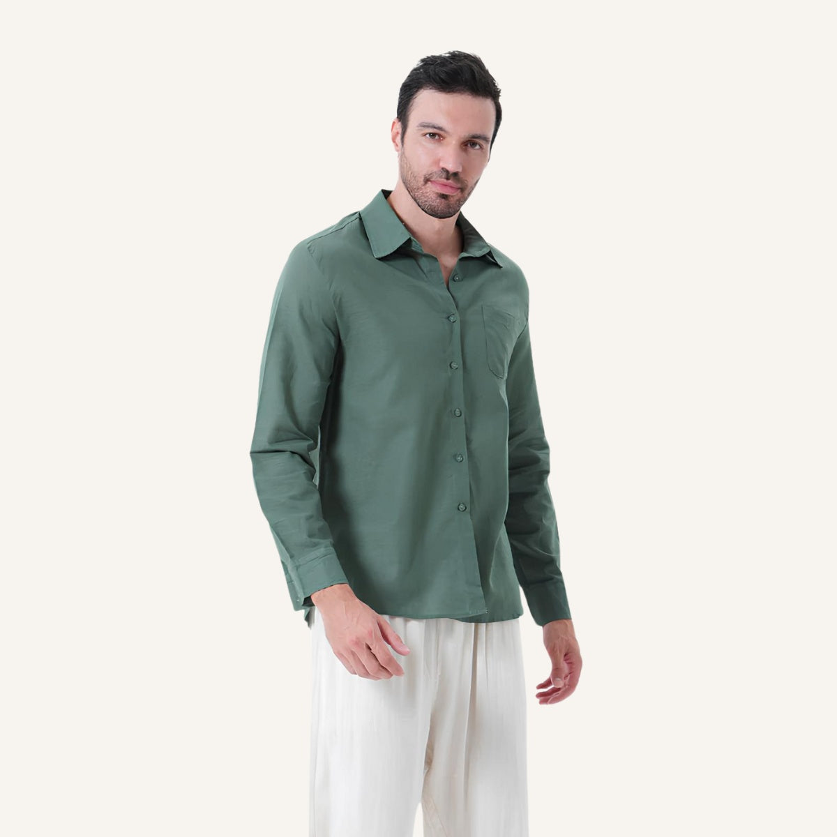Camisa de Linho Masculina Manga Longa Milford