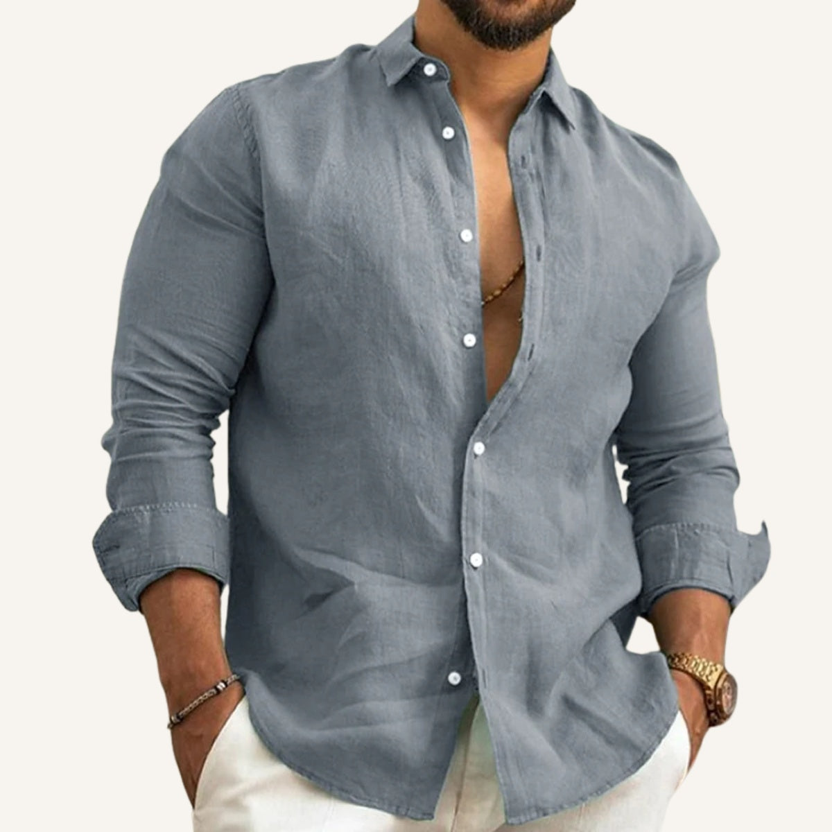 Camisa de Linho Masculina Verano