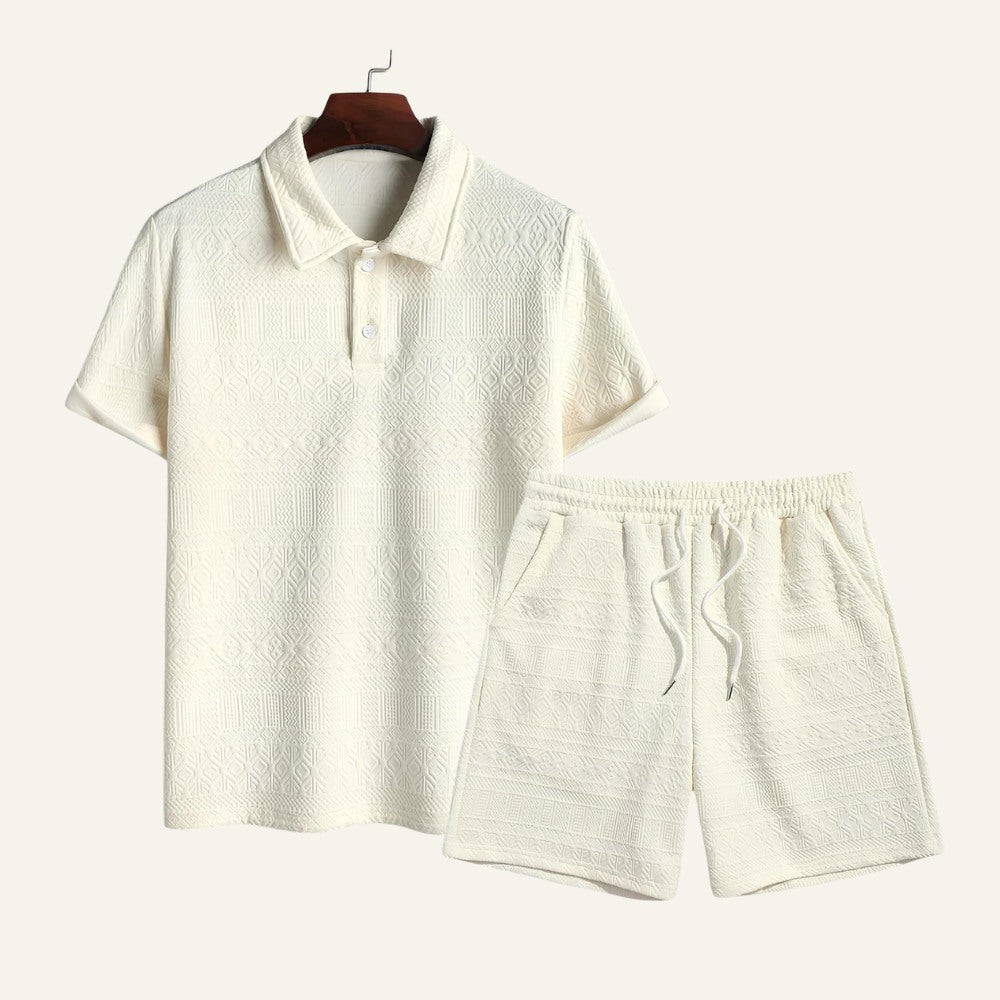 Conjunto Masculino Old Money Jacquard Geometrik