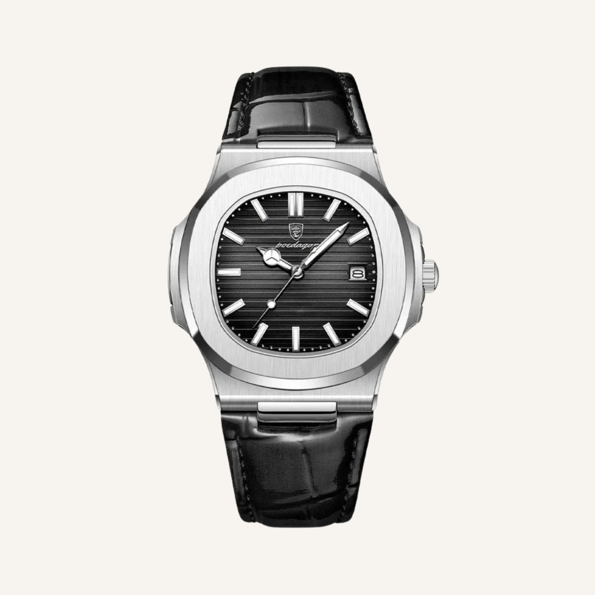 Relógio de Couro Preto Luxe Felotti